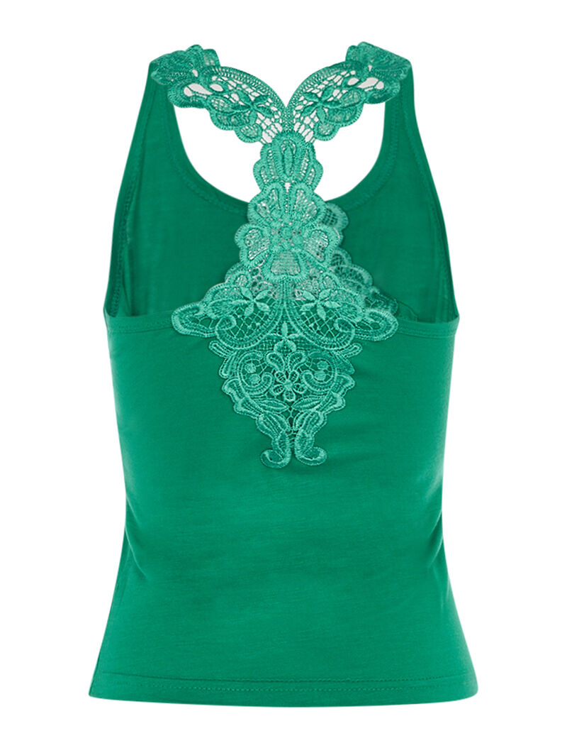 Débardeur court dos nageur dentelle - vert - 2