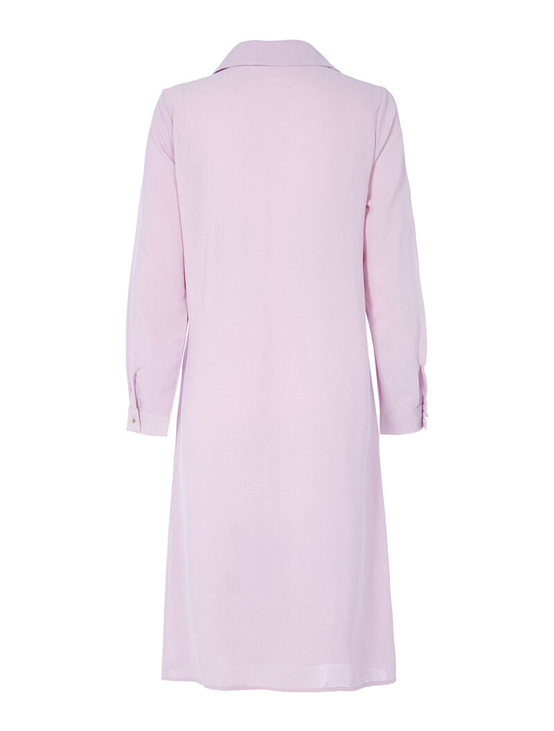 Robe longue à empiècement style chemise - lilas - 2