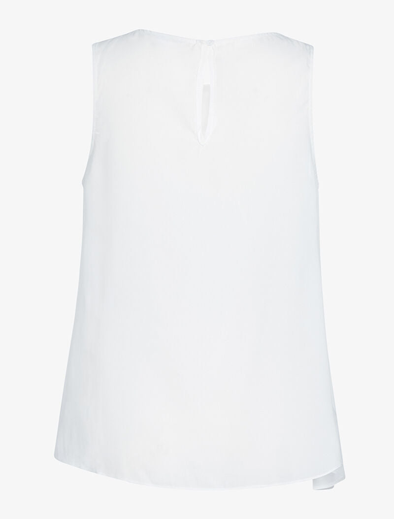Blouse drapée en voile fin - blanc - 2