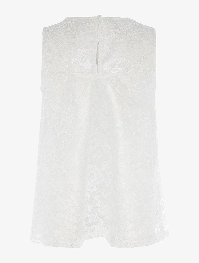 Top ample en dentelle brodée - blanc - 2