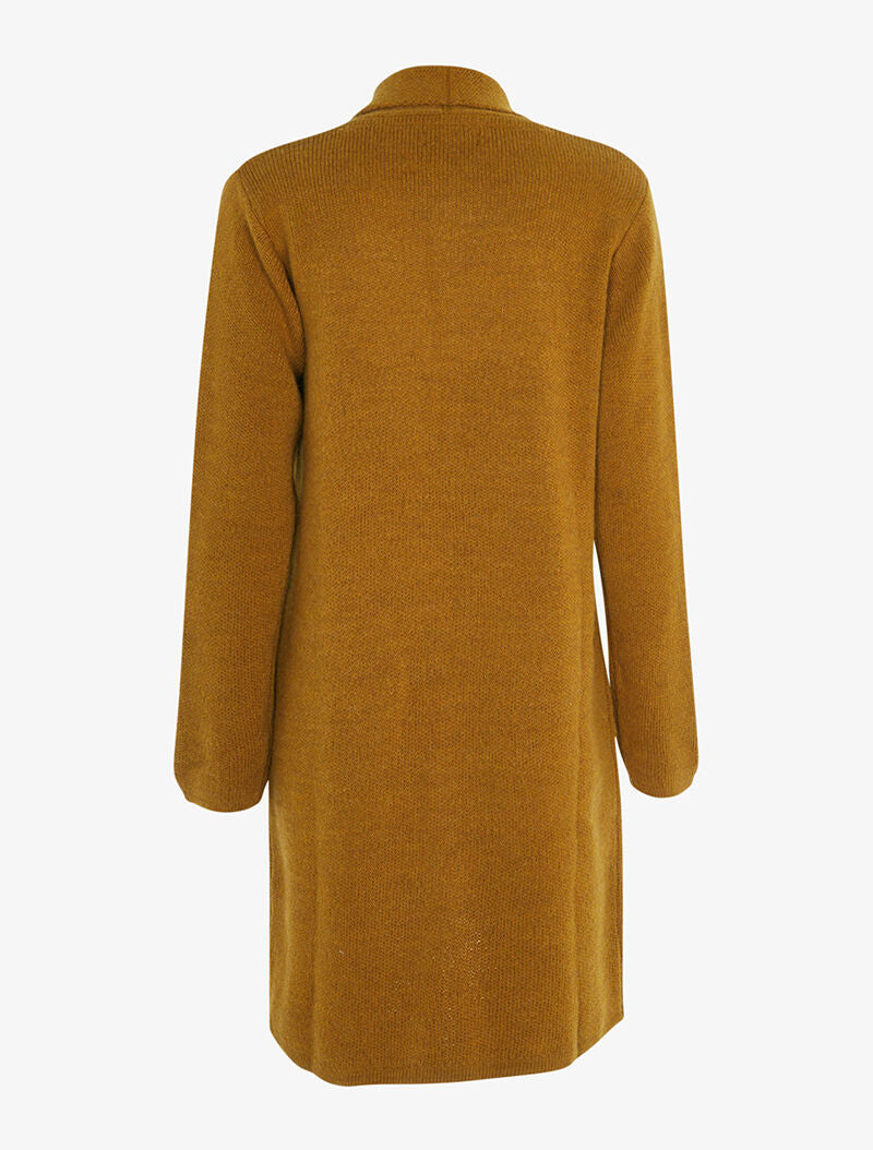 Gilet long ouvert - moutarde chiné - 2