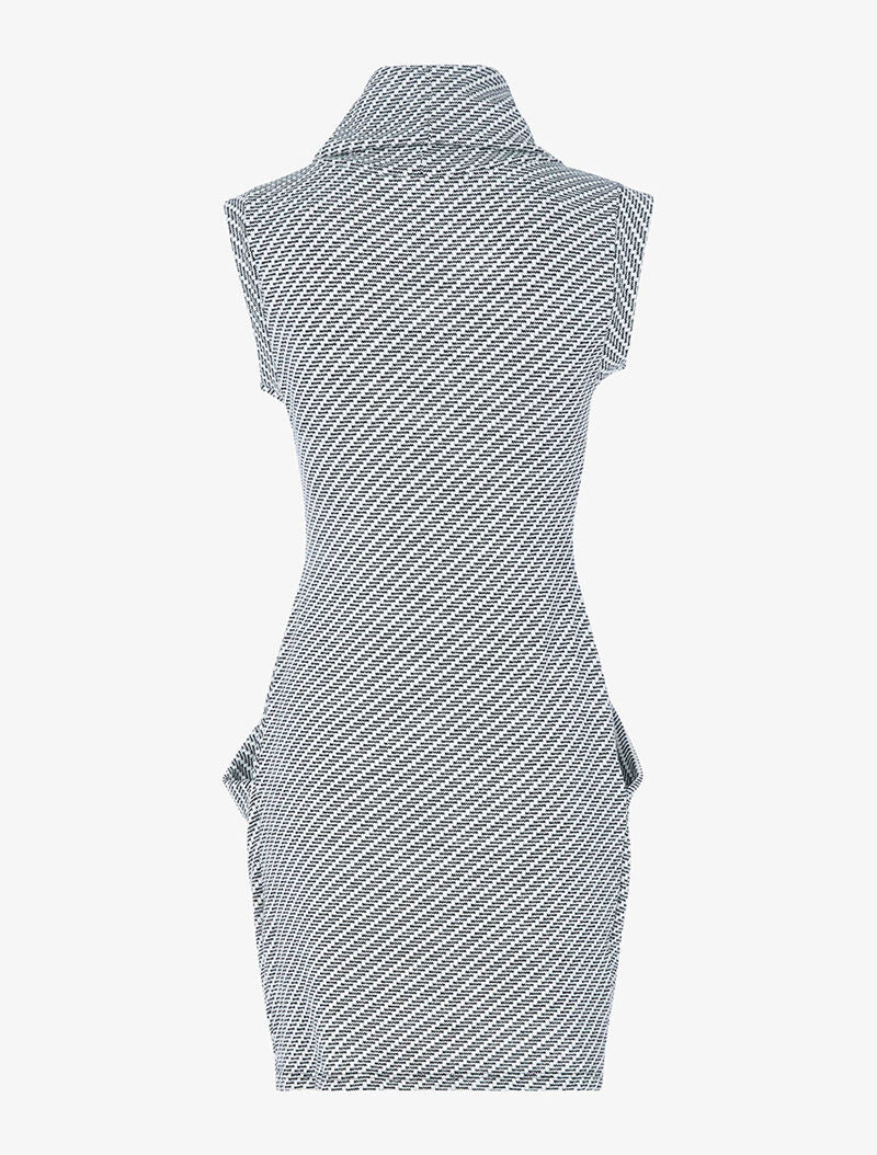 Robe-pull sans manches à pans froncés - noir - 2