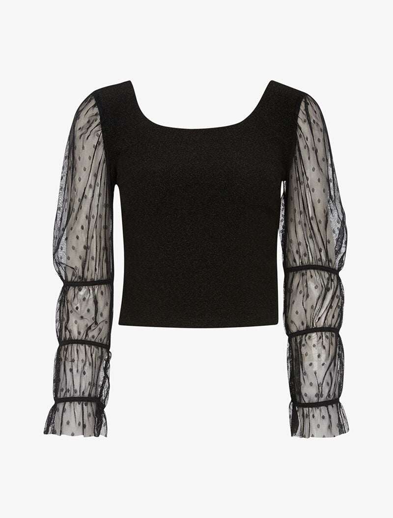 Crop top scintillant - noir - 1