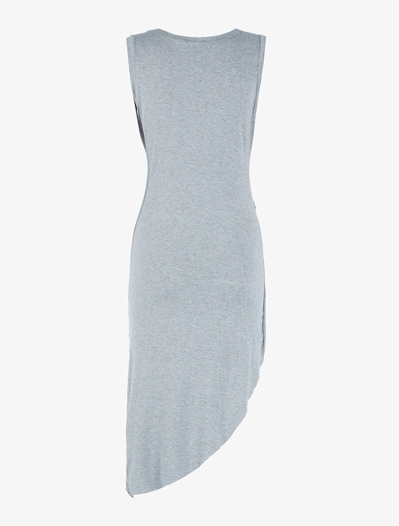 Robe coupe asymétrique - gris clair - 2