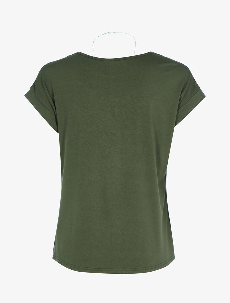 Top fluide avec sautoir - kaki - 2