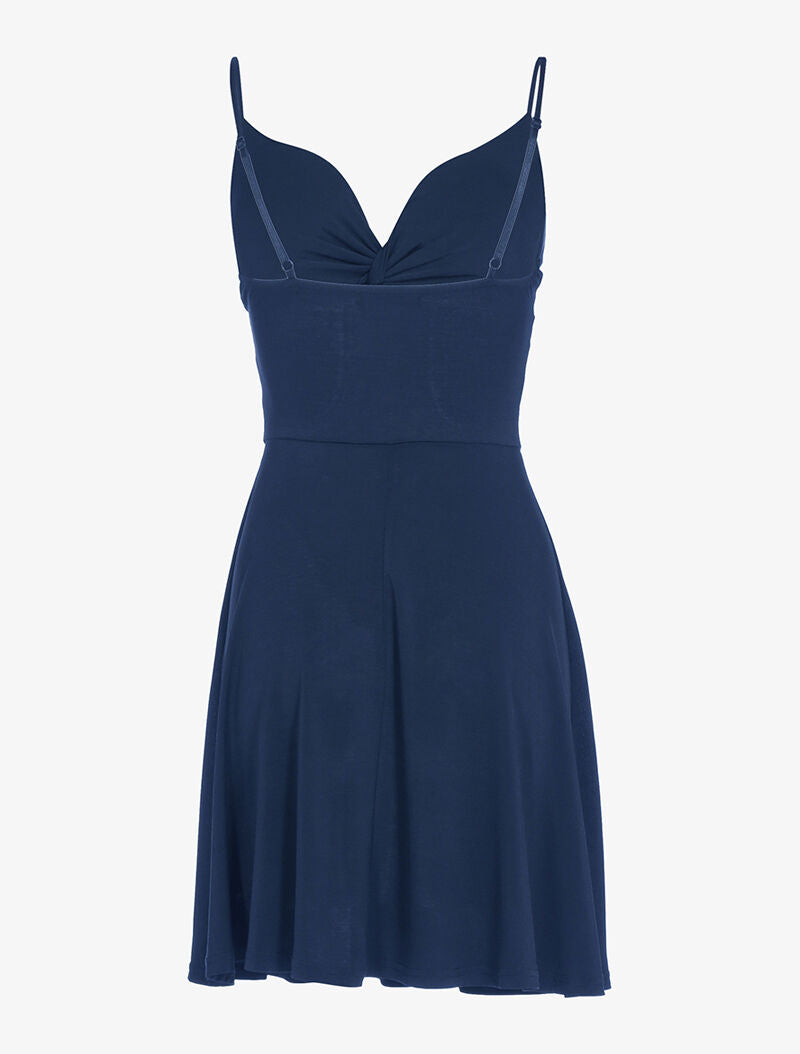Robe à décolleté coeur torsadée - marine - 2