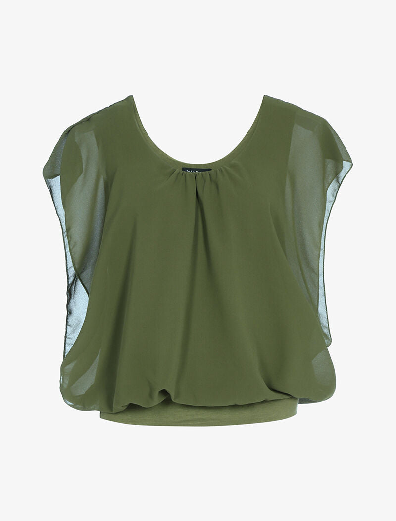 Top ample coupe boule - kaki - 3