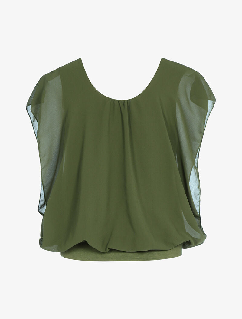 Top ample coupe boule - kaki - 2