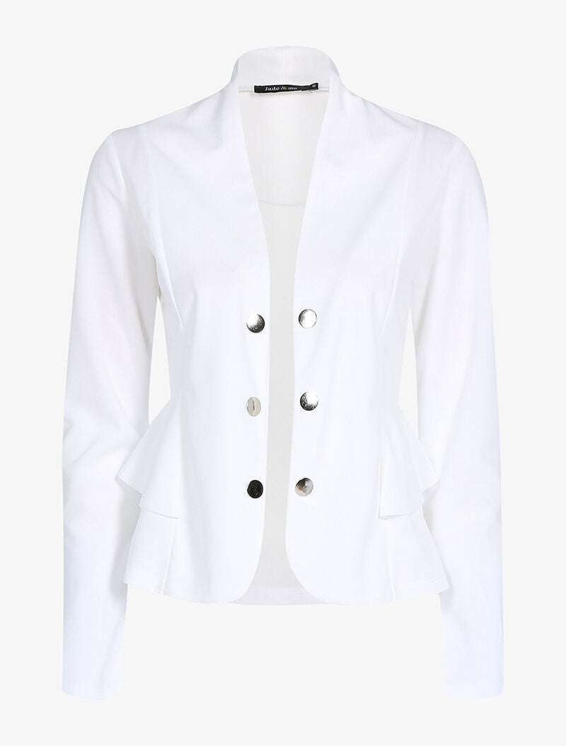 Veste à côtés volantés - blanc - 1