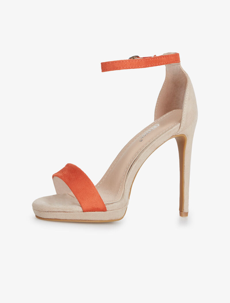 Sandales bicolores - orange/beige - 3