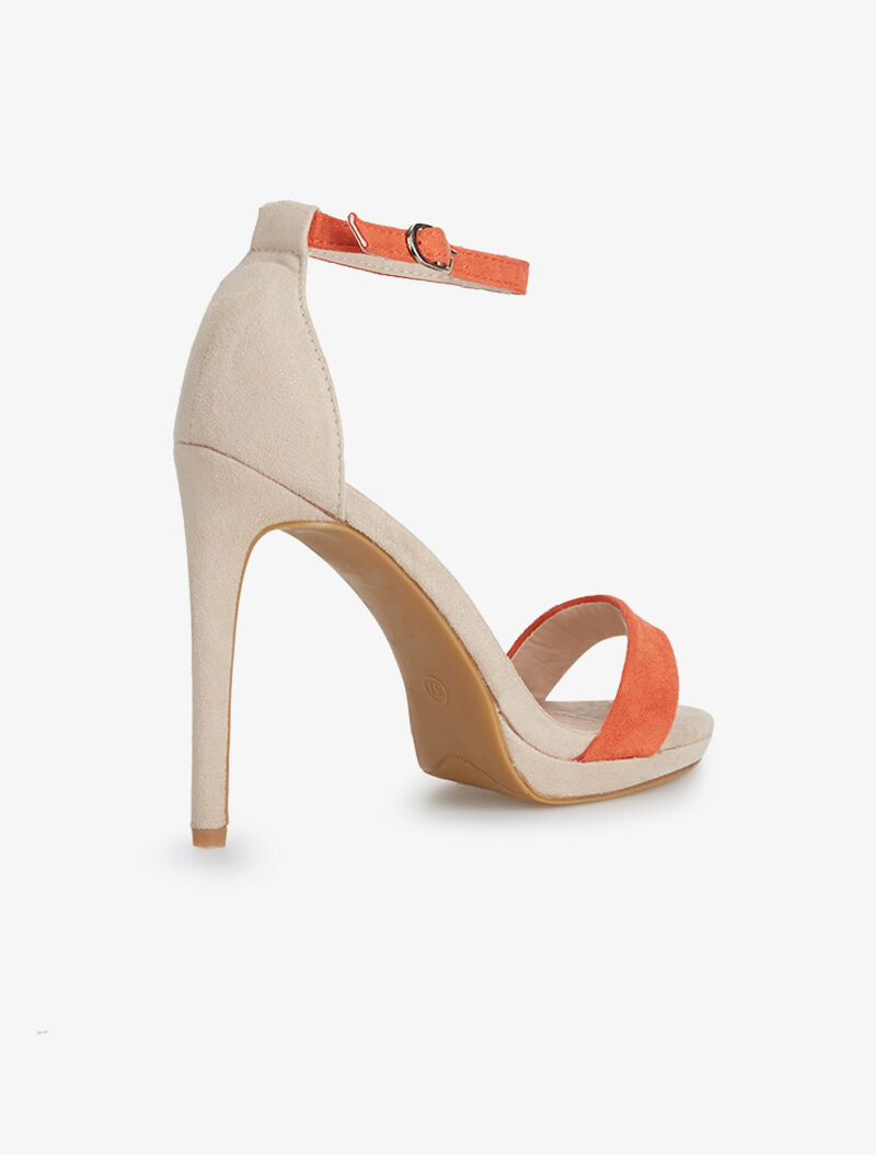 Sandales bicolores - orange/beige - 4