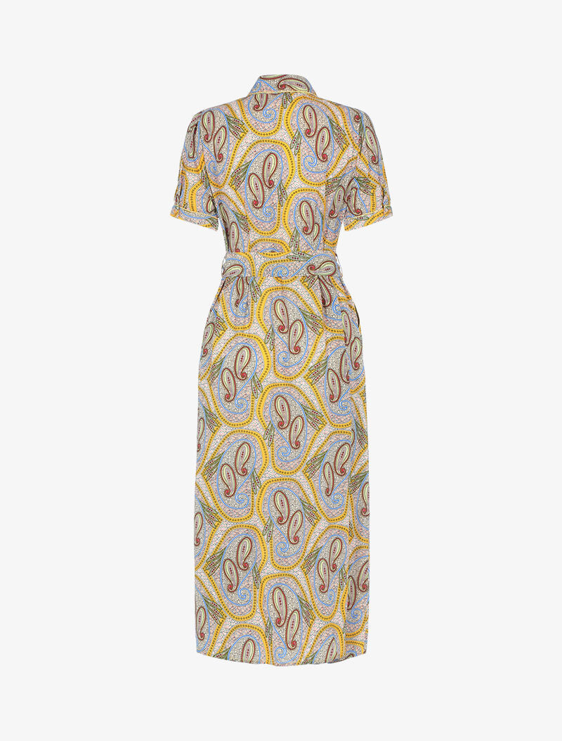 Robe longue à imprimé cachemire - jaune - 2