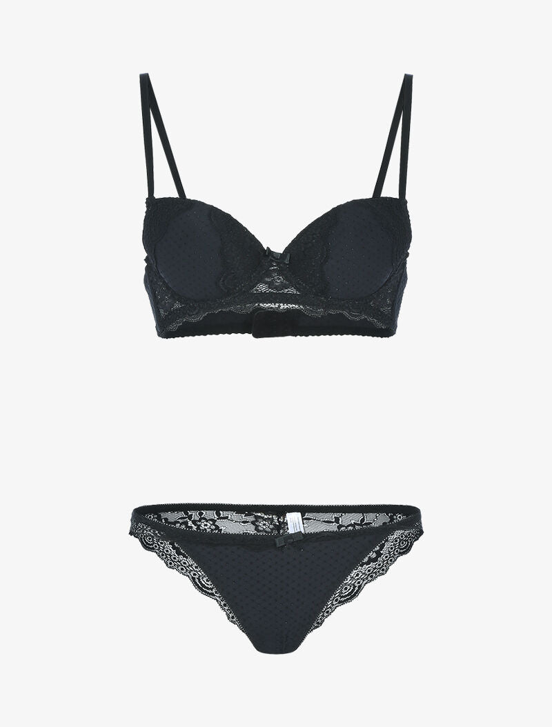 Ensemble bi matière - noir - 1