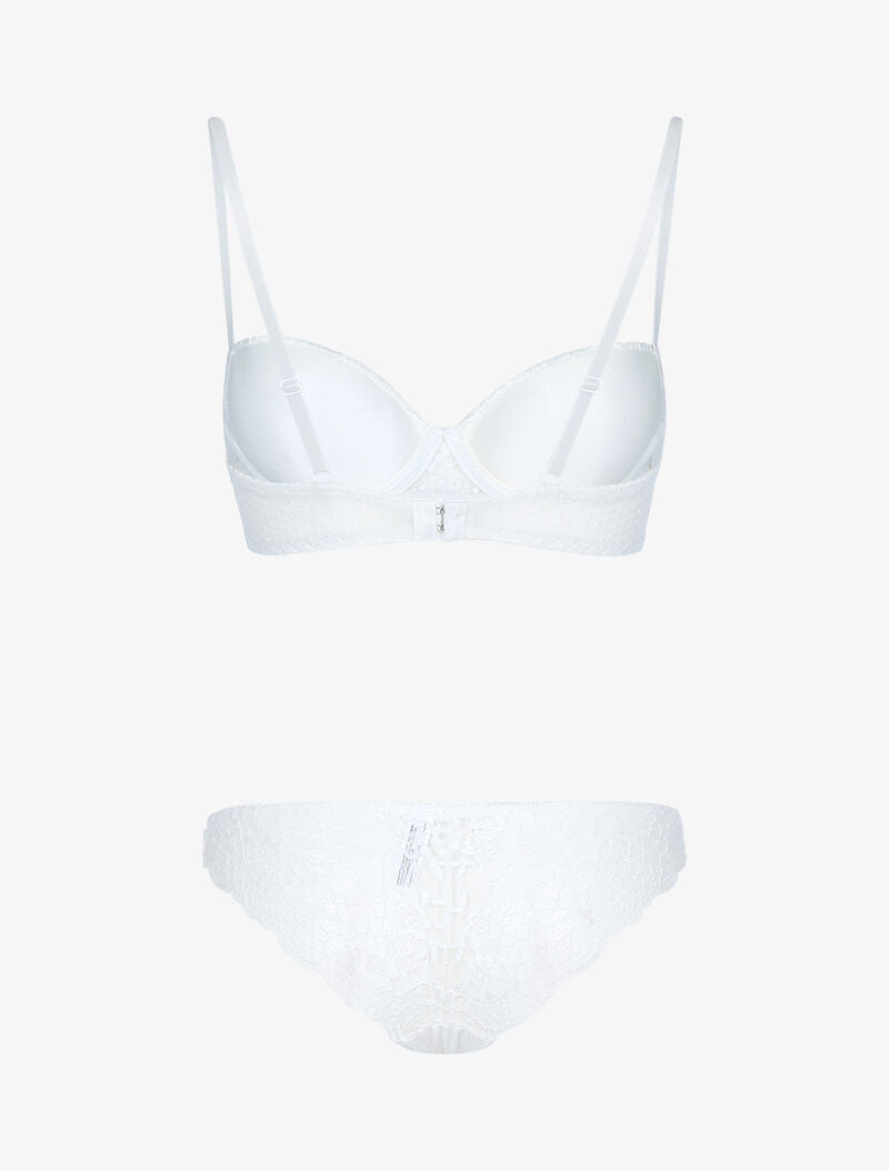 Ensemble bi matière - ecru - 2