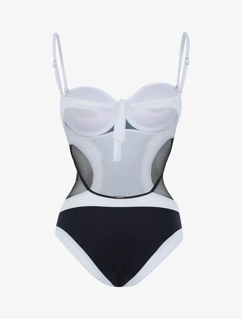 Trikini color block - noir/blanc - 2