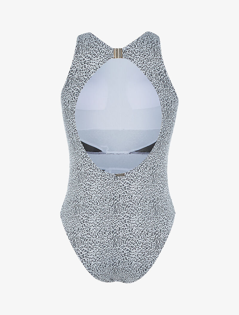 Monokini texturé dos nu - noir/écru - 2