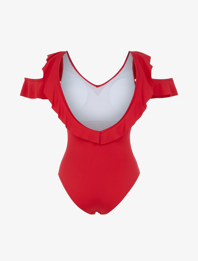 Monokini à volants - rouge - 2