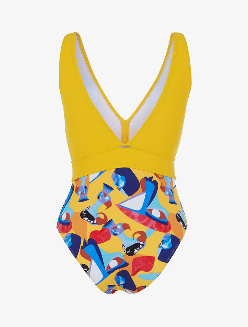 Monokini à imprimé graphique coloré - jaune/multi - 2