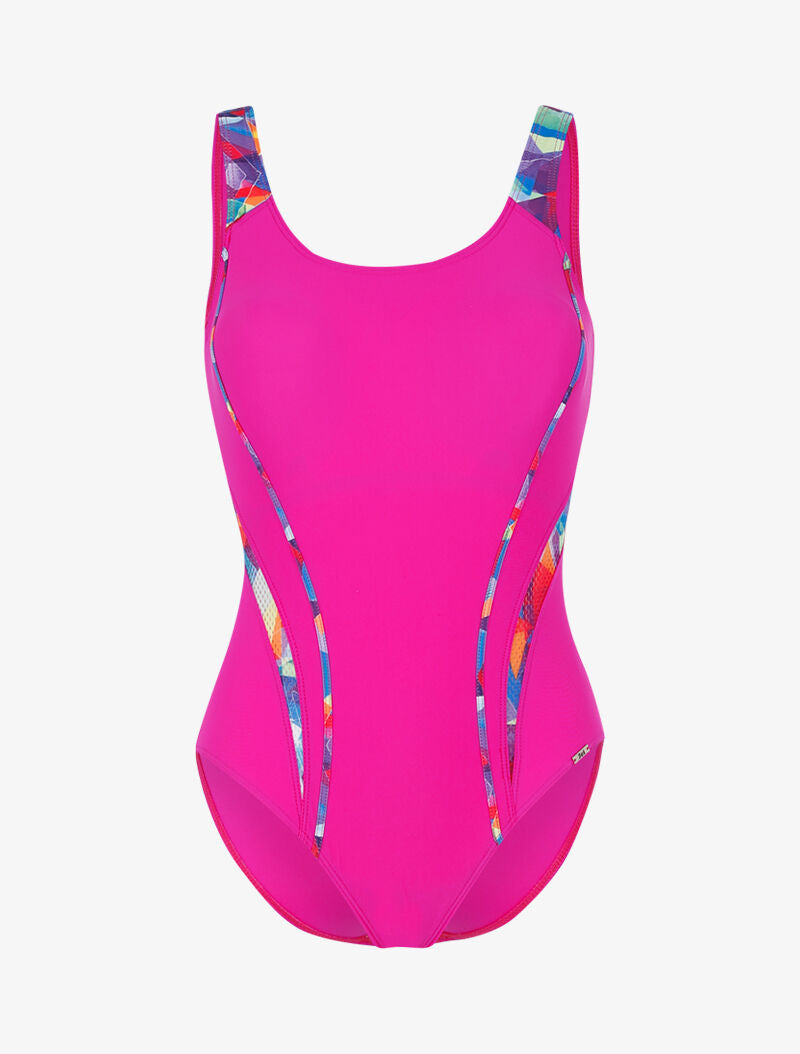 Monokini à découpes colorées - fushia - 3