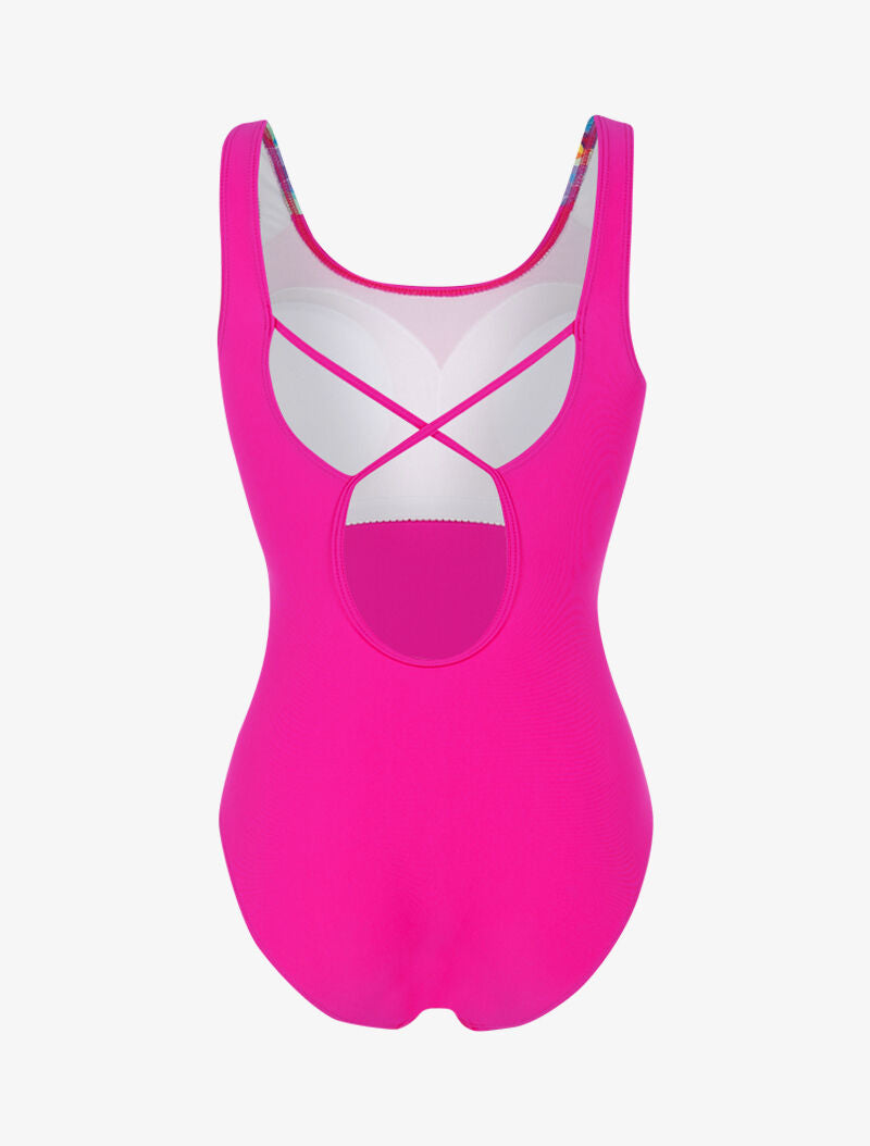 Monokini à découpes colorées - fushia - 2