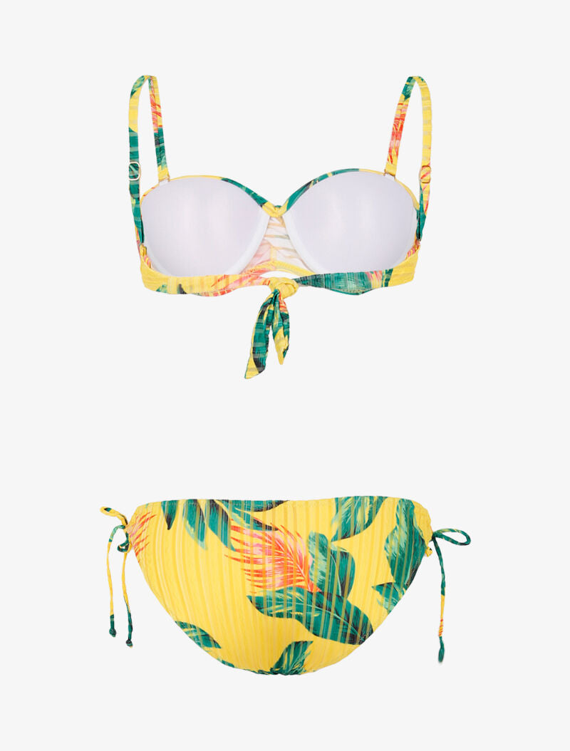 Bikini texturé à imprimé tropical - jaune - 2