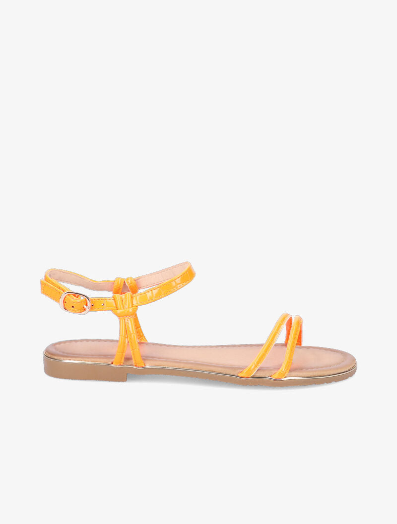 Sandales en simili texturé - orange fluo - 5
