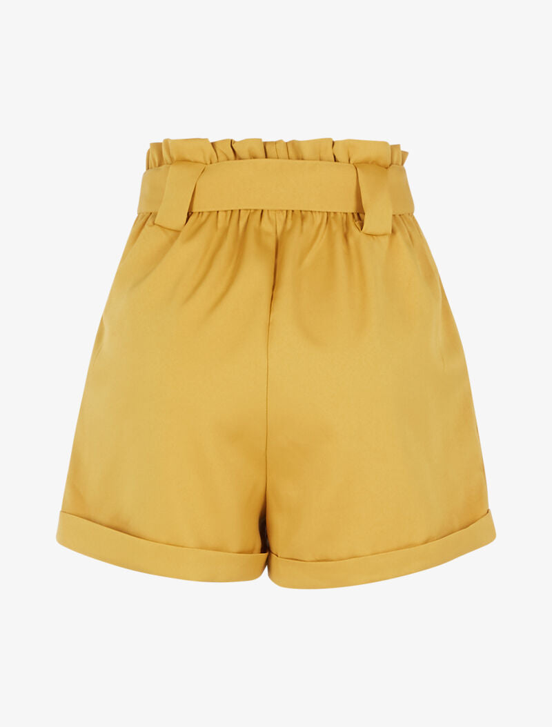 Short taille haute paper bag - moutarde - 4
