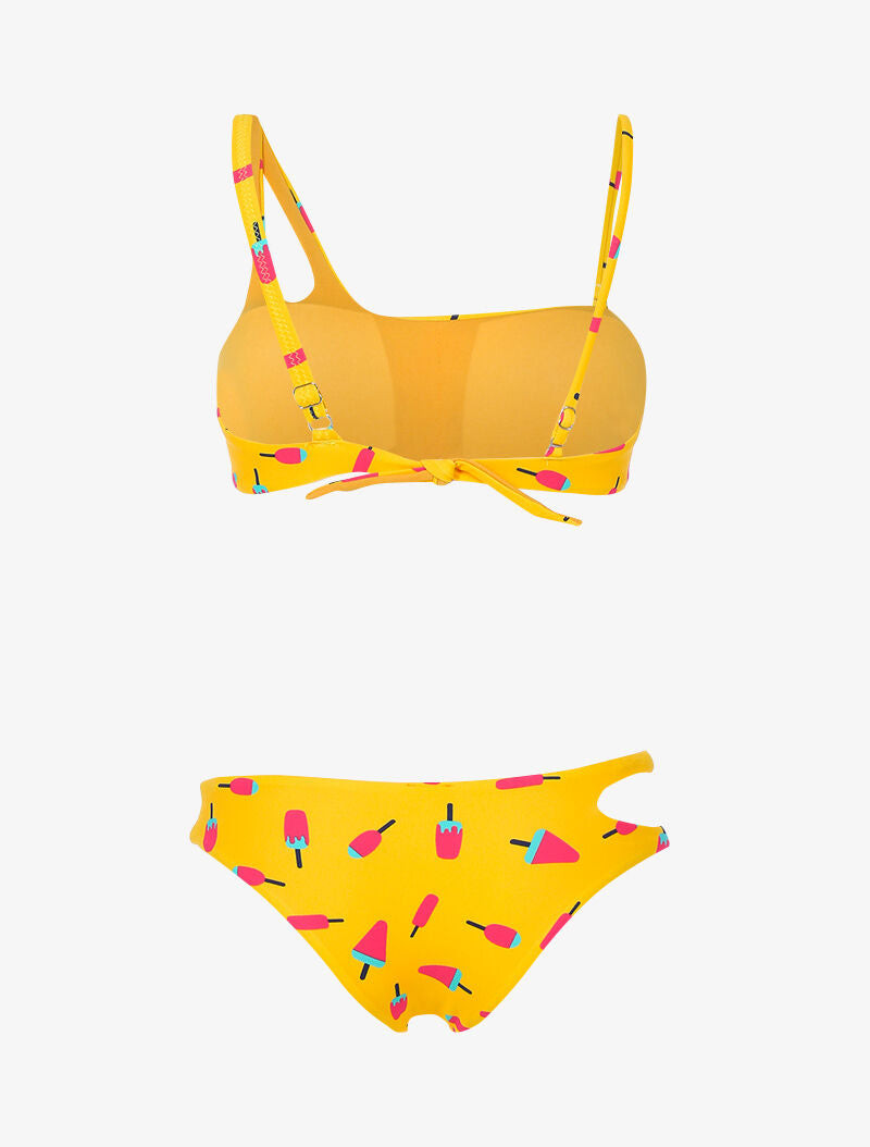 Bikini bandeau imprimé sorbets - moutarde - 2
