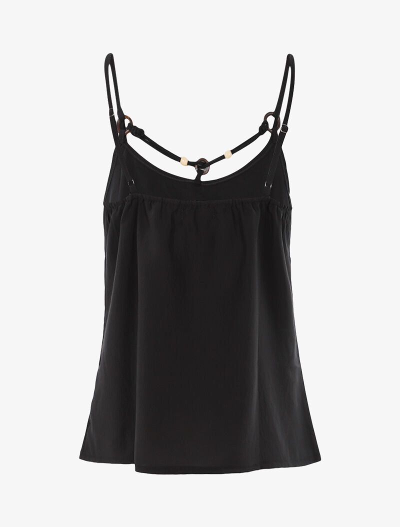 Top à encolure style cordon stylisé - noir - 2