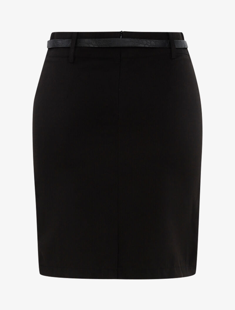 Jupe unie ceinturée - noir - 2