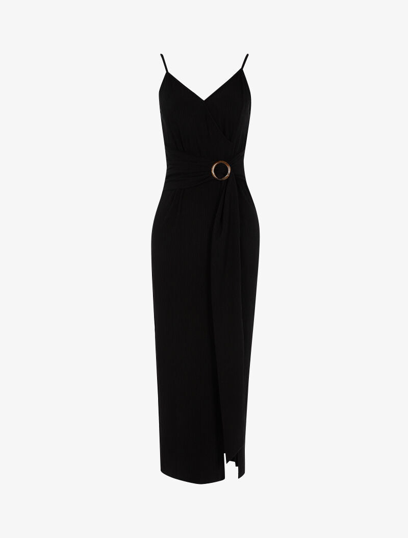 Robe à rayures en relief - noir - 1
