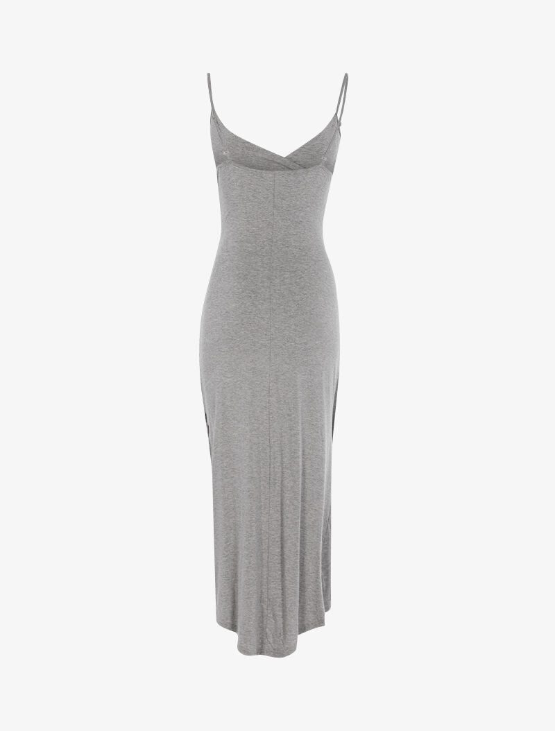 Robe fluide à bord asymétrique - gris clair - 2