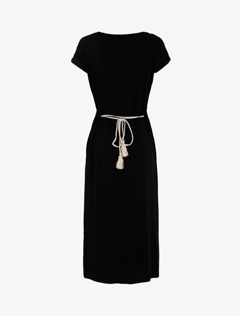 Robe t-shirt à bandes irisées - noir - 2