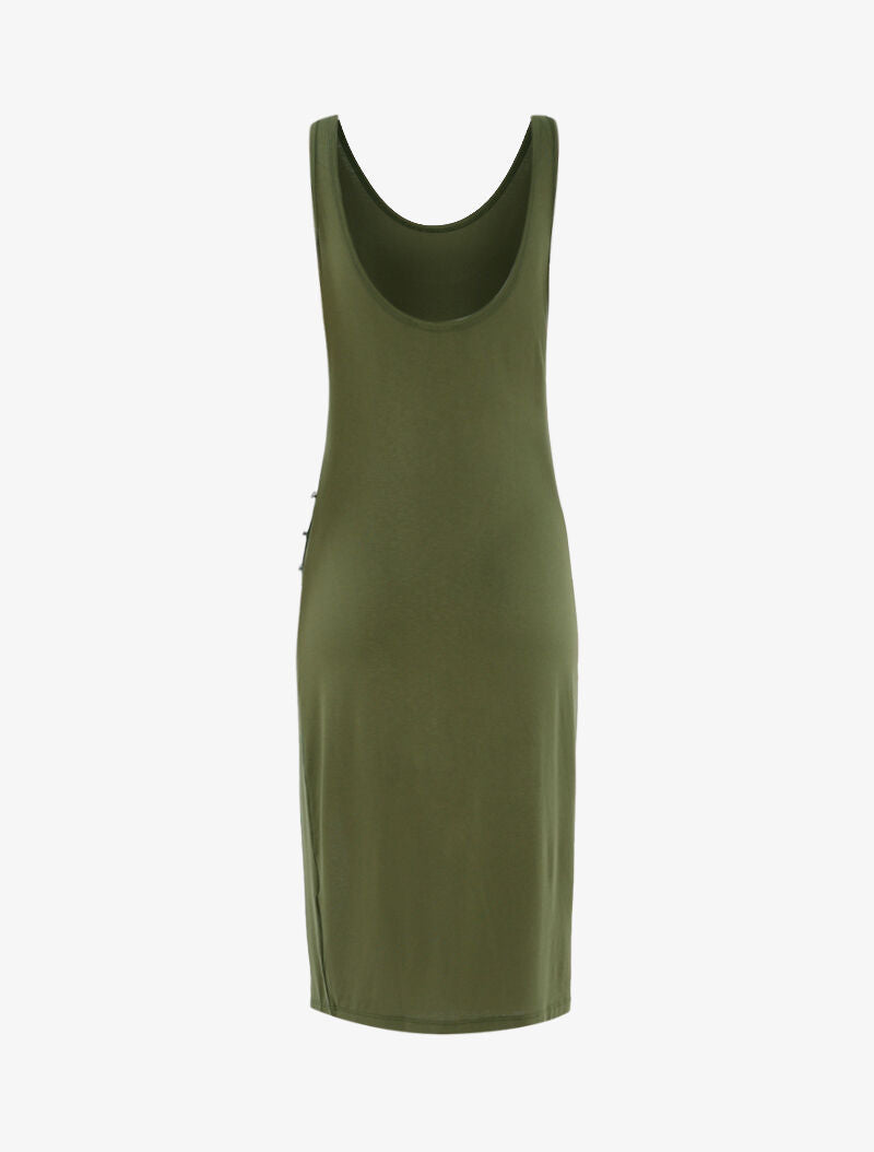 Robe basique à boutonnière - kaki - 2