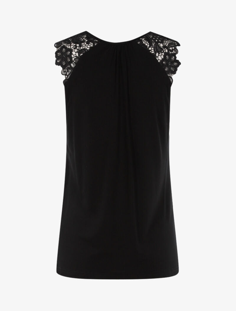 Top à épaules en crochet - noir - 2