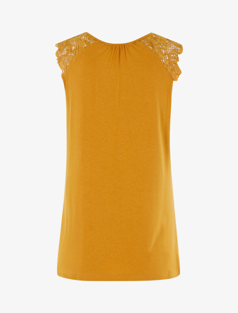 Top à épaules en crochet - jaune - 2