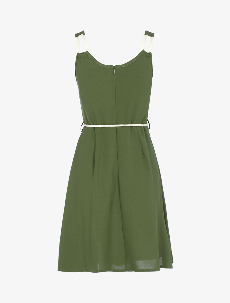 Robe à bretelles style corde - kaki - 2