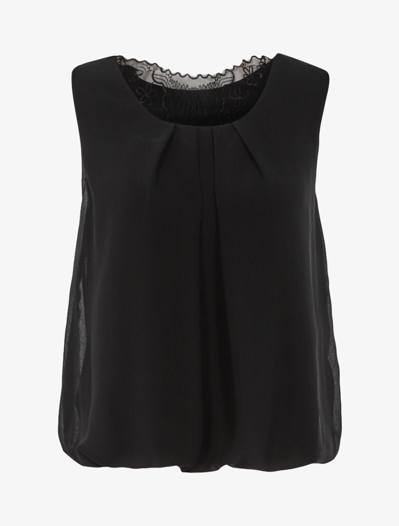 Top boule à dos en tulle - noir - 1