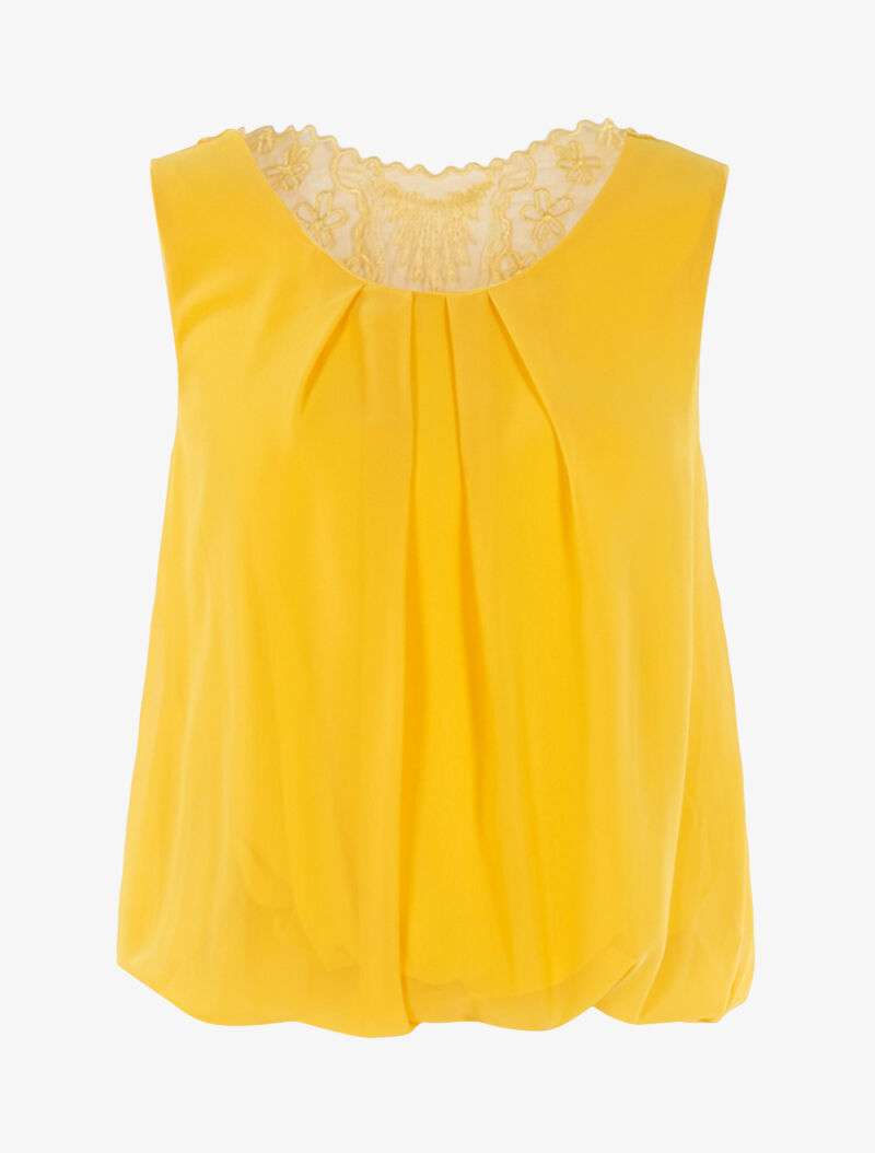 Top boule à dos en tulle - jaune - 3