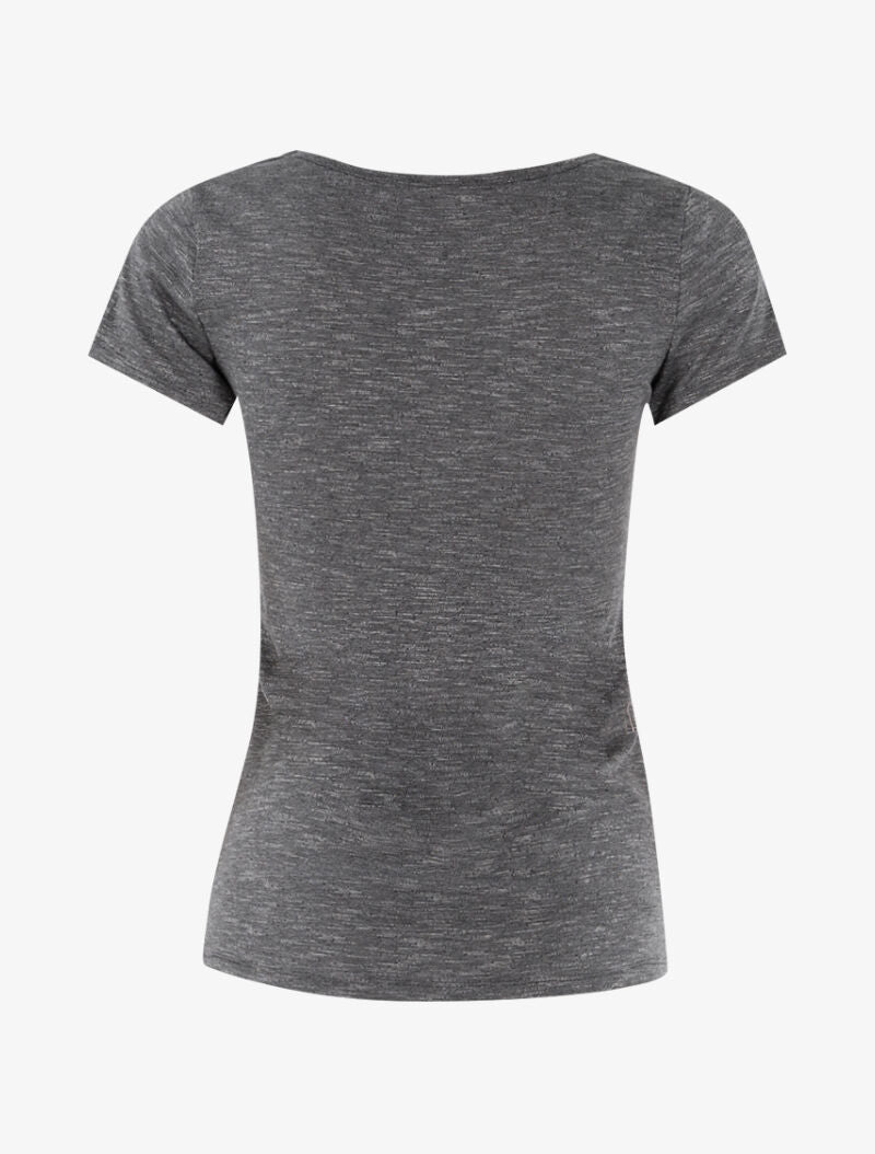 T-shirt chiné à détails chaînettes - gris foncé - 2