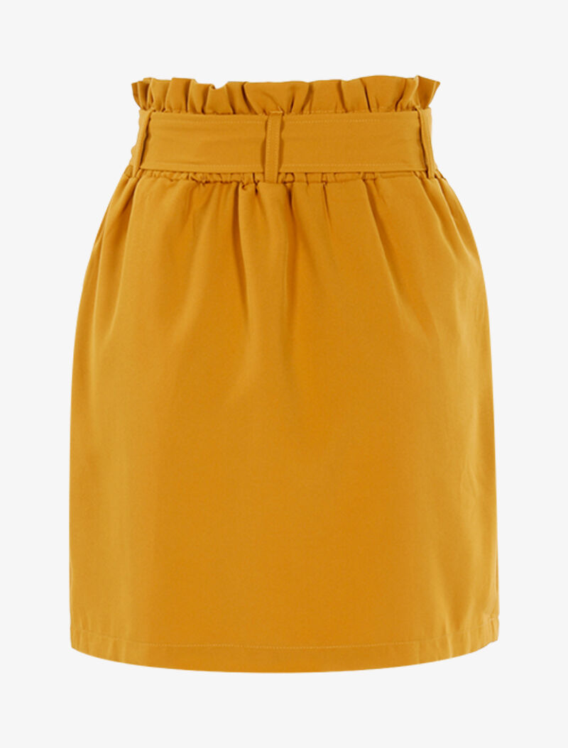 Jupe taille haute à boutonnière - jaune - 2