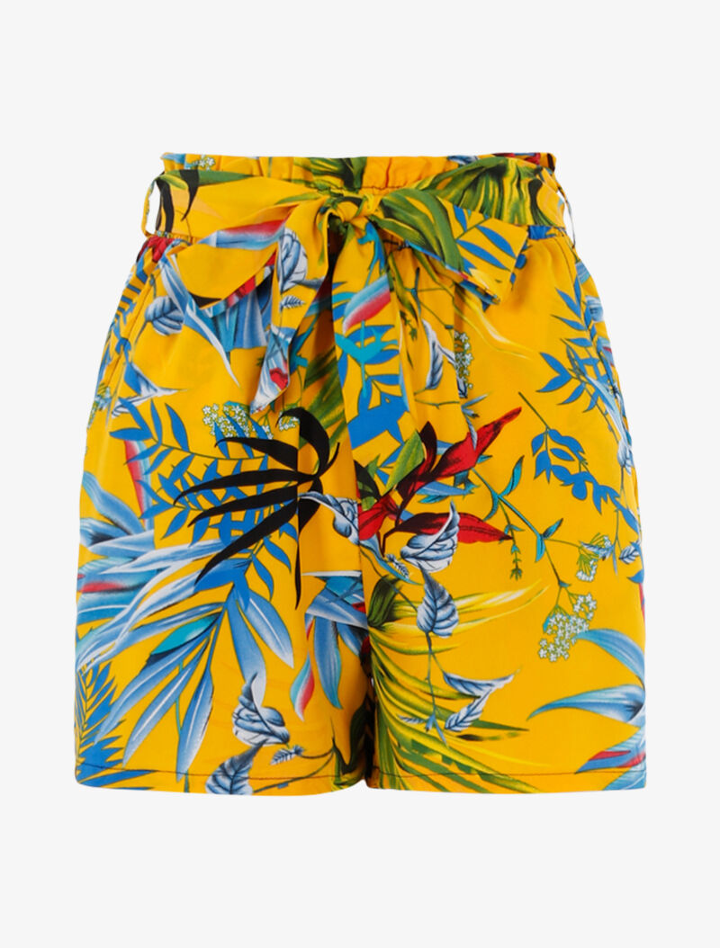 Short à imprimé feuillages - jaune/bleu - 1