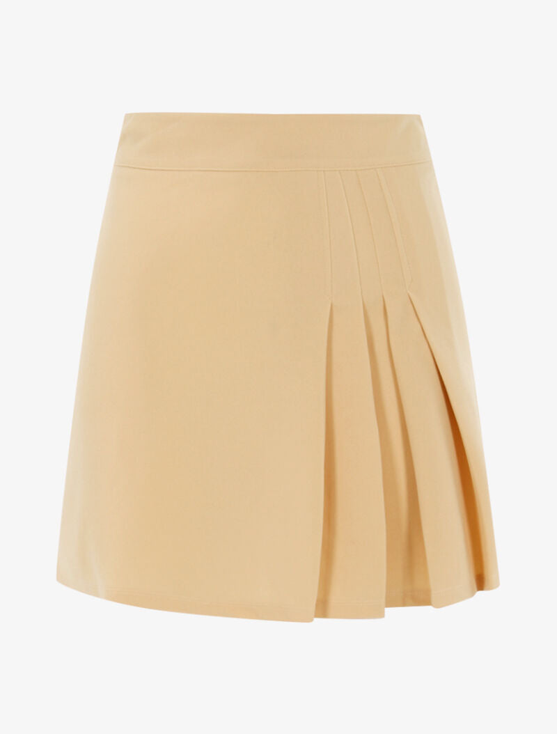 Mini jupe à détails plissés - beige - 3