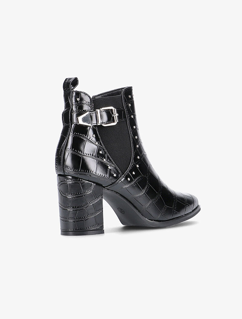 Bottines croco à bouts pointus - noir - 5