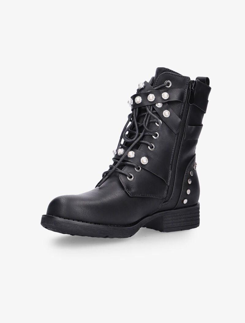 Boots basiques à sangles perlées - noir - 3
