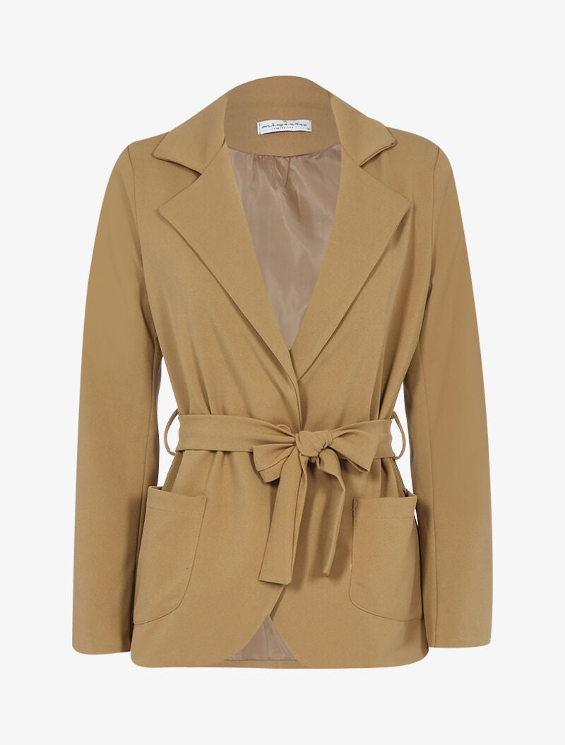 Veste unie casual - camel - 1