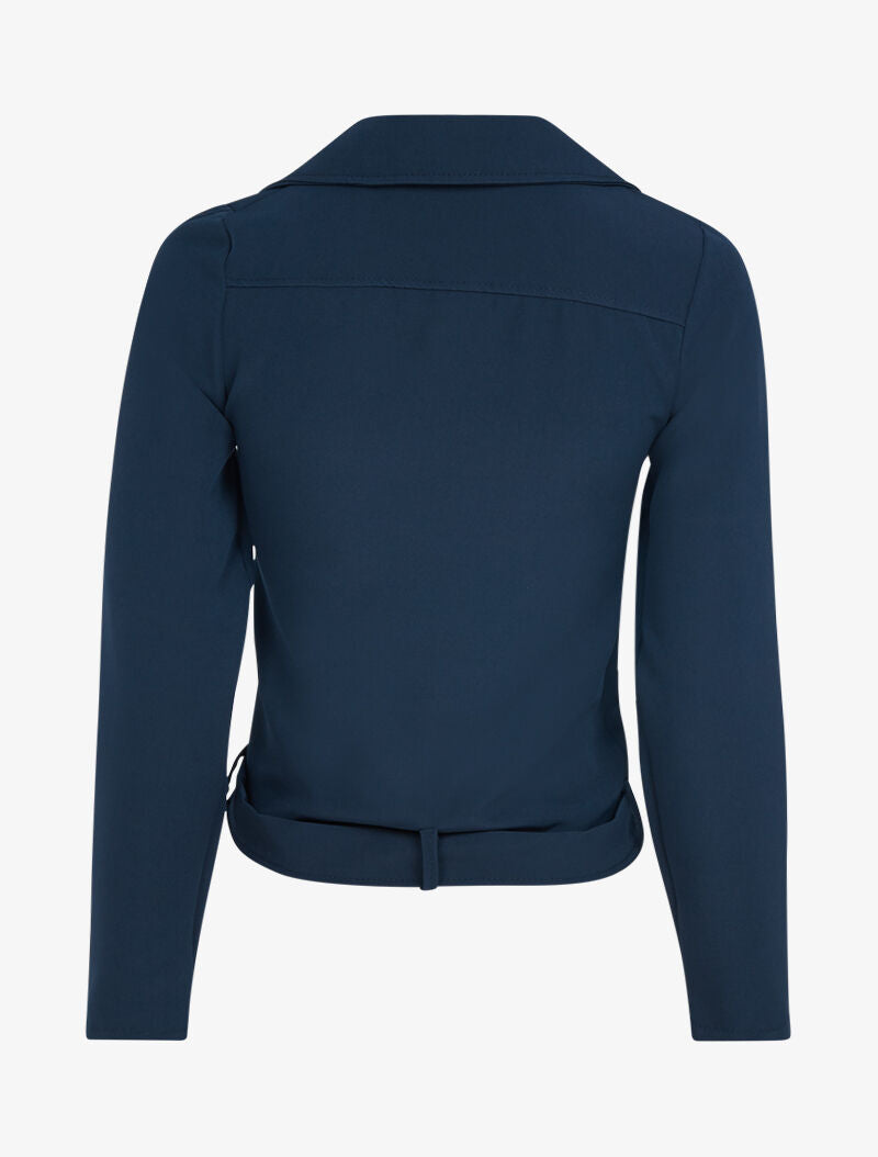 Veste zippée à bord ceinturé - marine - 2