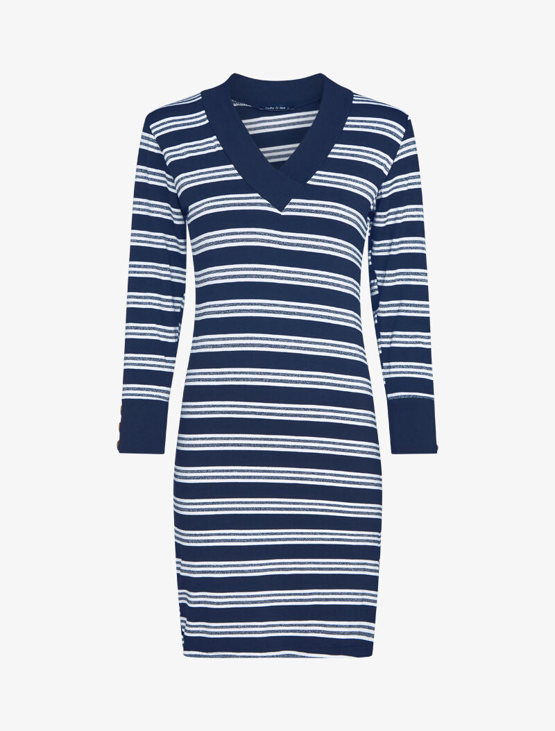 Robe à rayures irisées - marine - 2