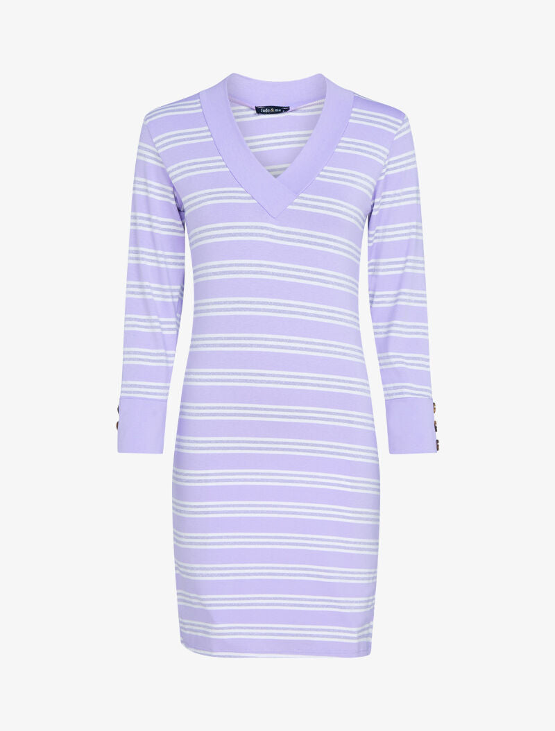 Robe à rayures irisées - lilas - 1