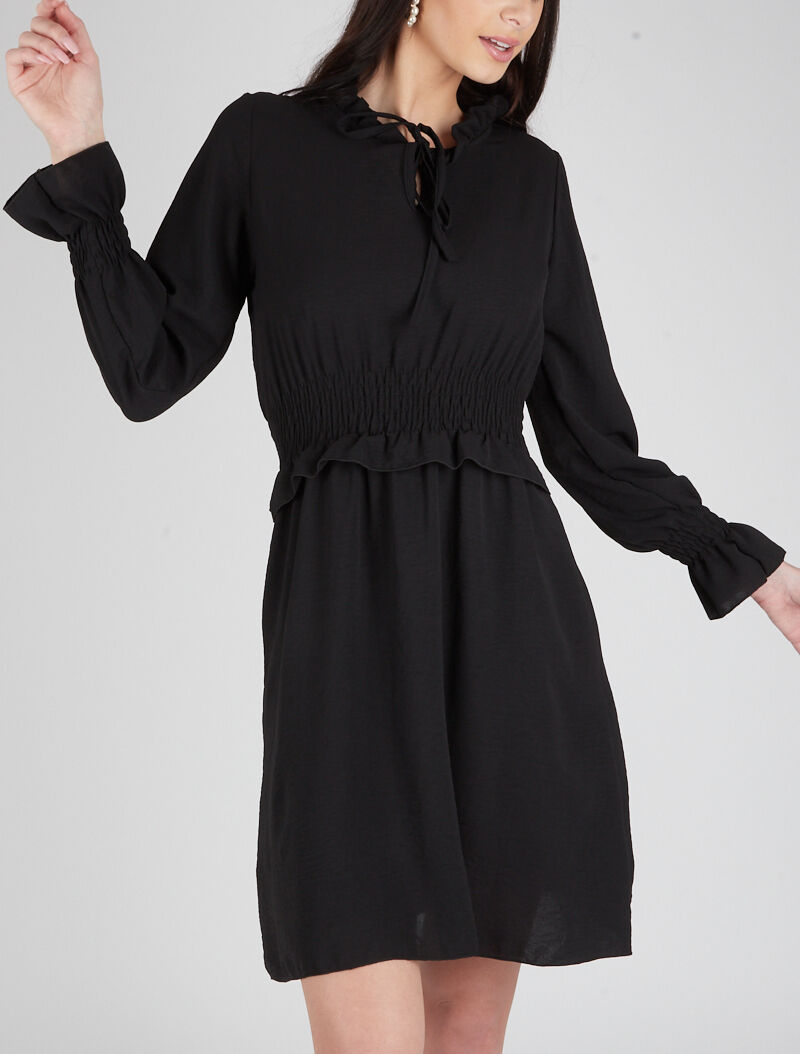 Robe patineuse à volants - noir - 1